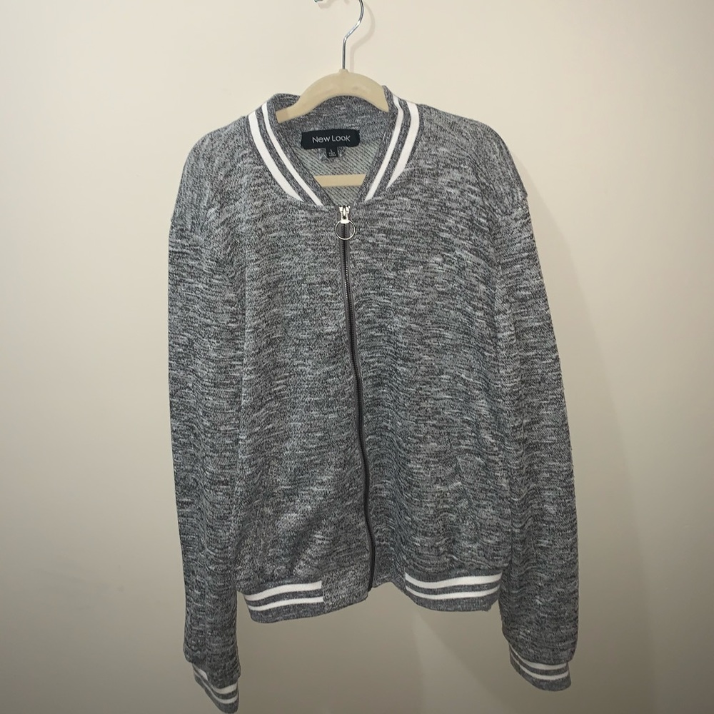 Grey varsity style jacket